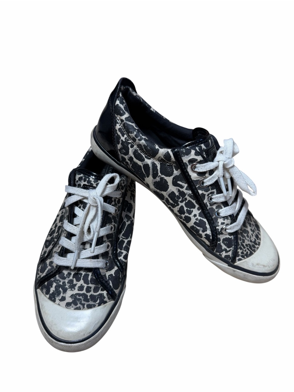 Coach Cheetah Print Barrett Black & Gray Sneakers Womens 9